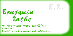 benjamin kolbe business card